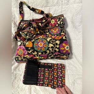 Excellent used condition- Vera Bradley Crossbody purse AND matching wallet
